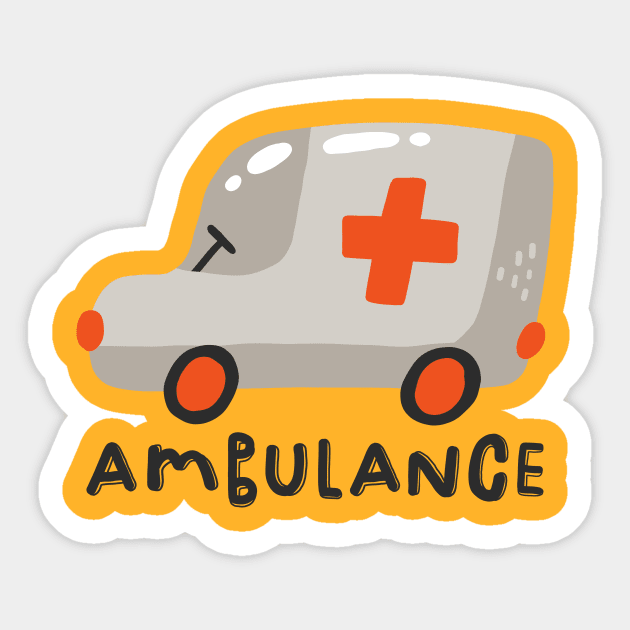 Ambulance Sticker by JunkyDotCom